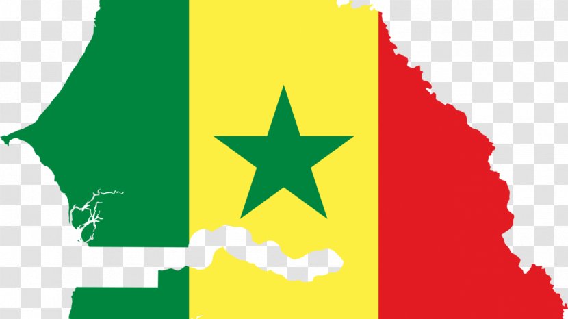 Flag Of Senegal Map - Yellow Transparent PNG