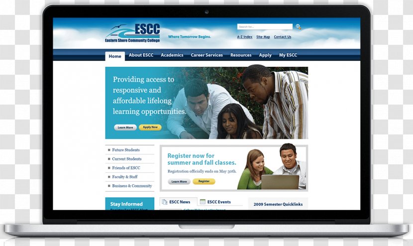 Eastern Shore Community College Hero Image User Interface Design - Media - Campus Culture Transparent PNG