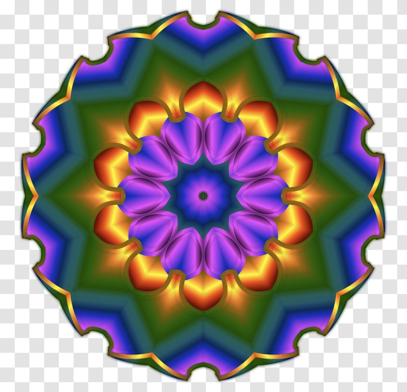 Kaleidoscope Symmetry Purple Violet Flower Transparent PNG