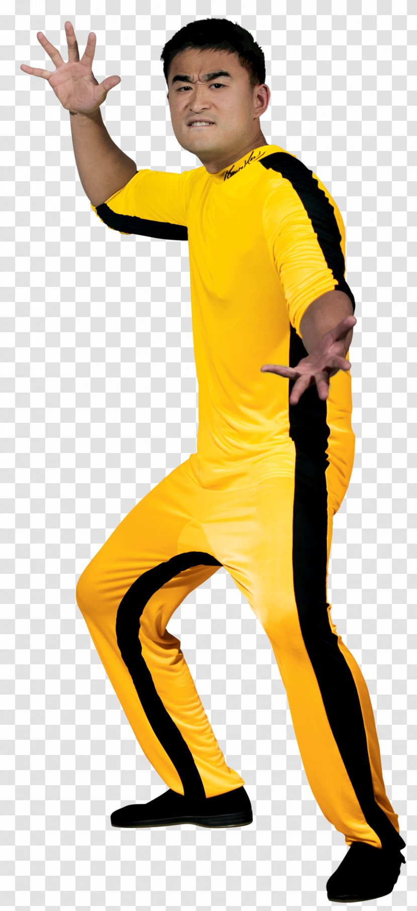 Bruce Lee The Game Of Death Costume Jumpsuit Martial Arts - Zipper - Yellow Dancer Transparent PNG
