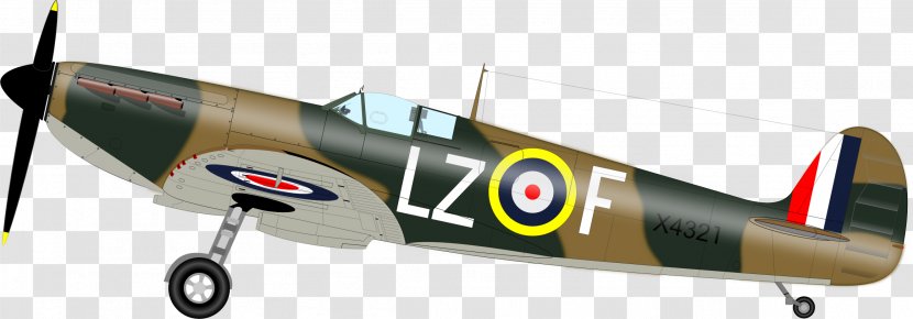Airplane Second World War Supermarine Spitfire Fighter Aircraft Clip Art - Military Transparent PNG