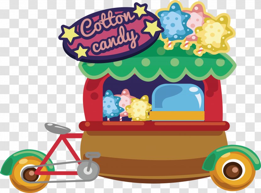 Cotton Candy Cane Illustration - Marshmallow - Bike Transparent PNG