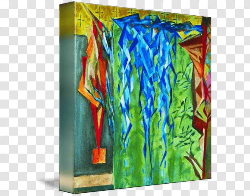 Acrylic Paint Majorelle Blue Garden Painting Modern Art - Resin Transparent PNG