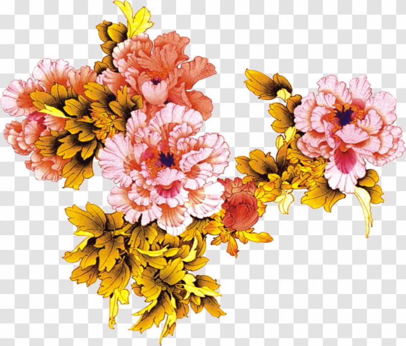 Floral Design Moutan Peony Flower - Daisy Family - Hand-painted Transparent PNG