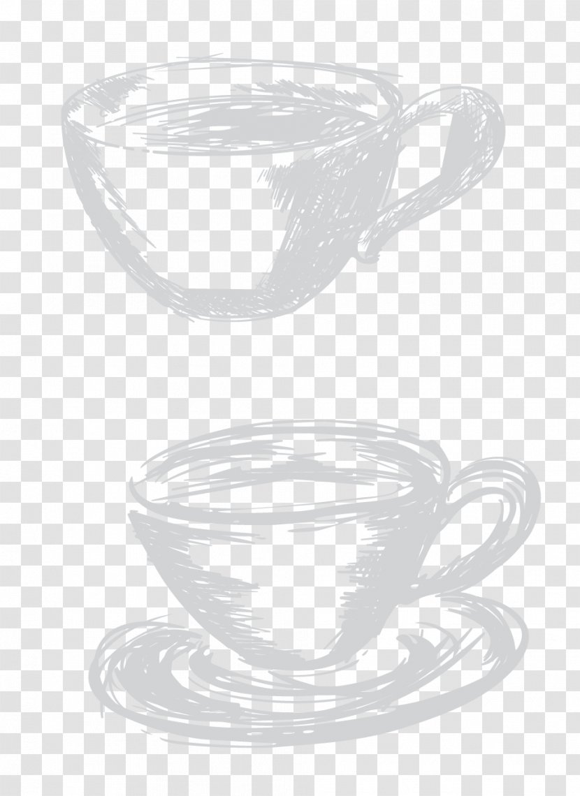 Coffee Cup - Chalk Painted Vector Transparent PNG
