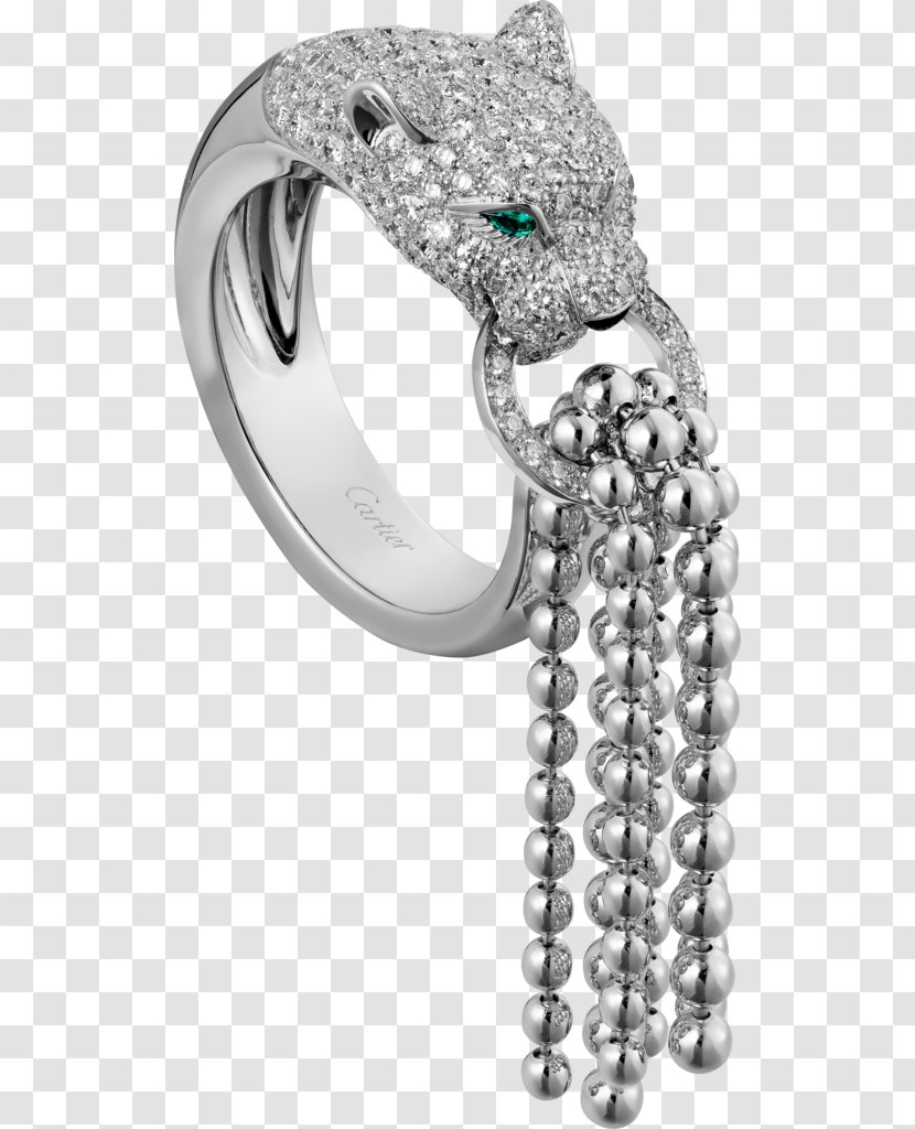 Leopard Ring Cartier Emerald Carat - Gold Transparent PNG
