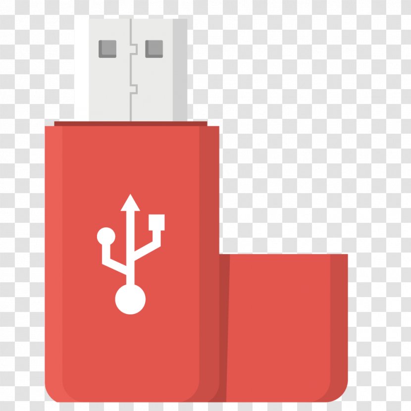 USB Flash Drive - Data Cable - Vector Red Transparent PNG