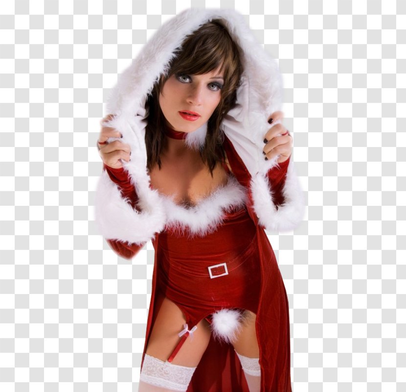 Santa Claus Fur Clothing Brown Hair Christmas Day - Costume Transparent PNG