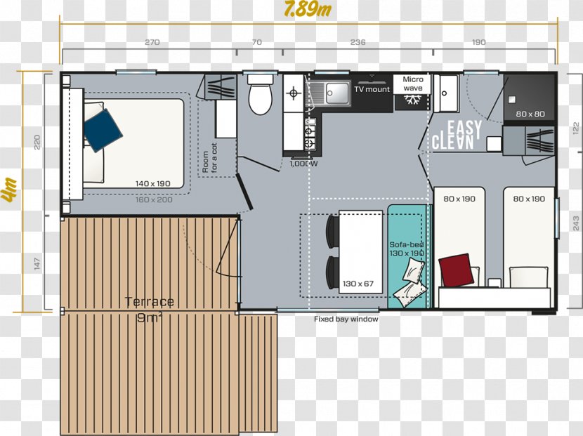 Mobile Home Campervans Terrace Loggia - Floor Plan Transparent PNG