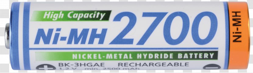 AA Battery Electric Rechargeable Nickel–metal Hydride Eneloop - Panasonic - Nickelmetal Transparent PNG