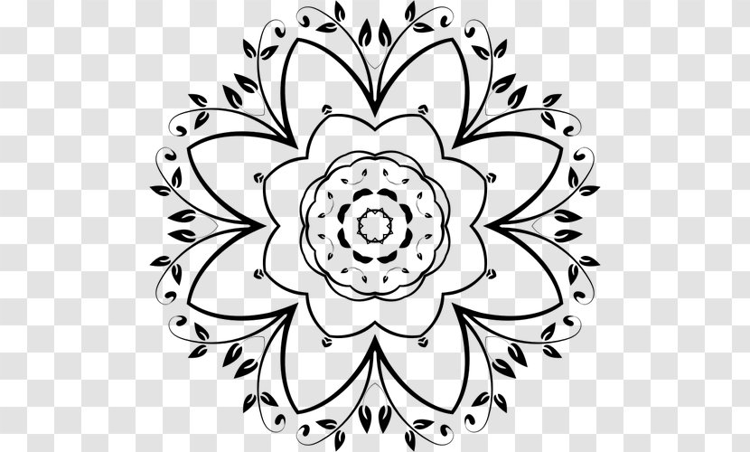 Floral Design Clip Art - Black - Flower Transparent PNG