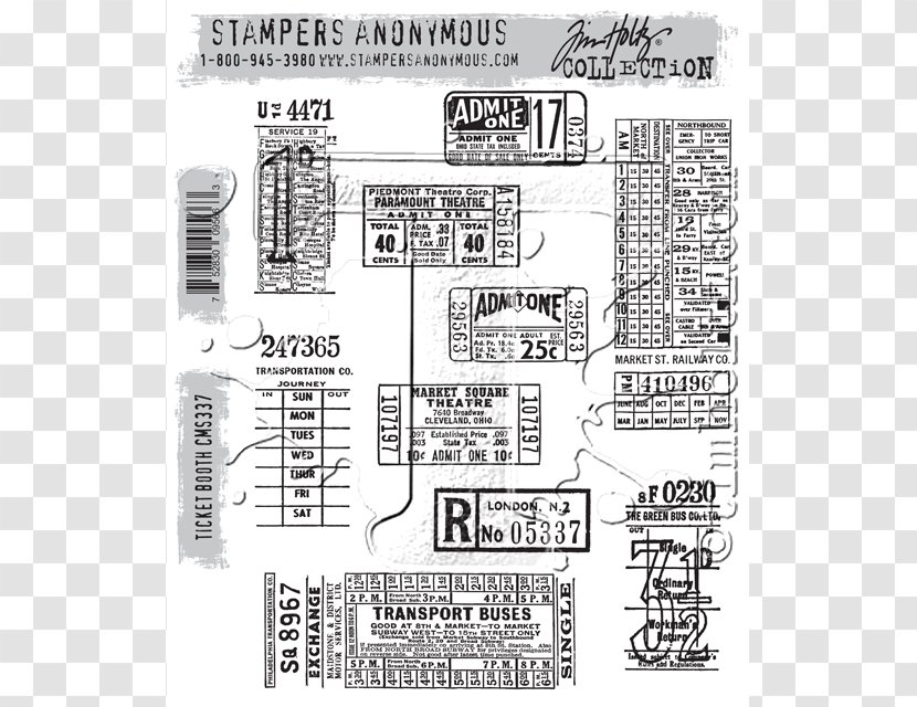 Rubber Stamp Postage Stamps Ticket Sizzix Stampers Anonymous - Price - Booth Transparent PNG