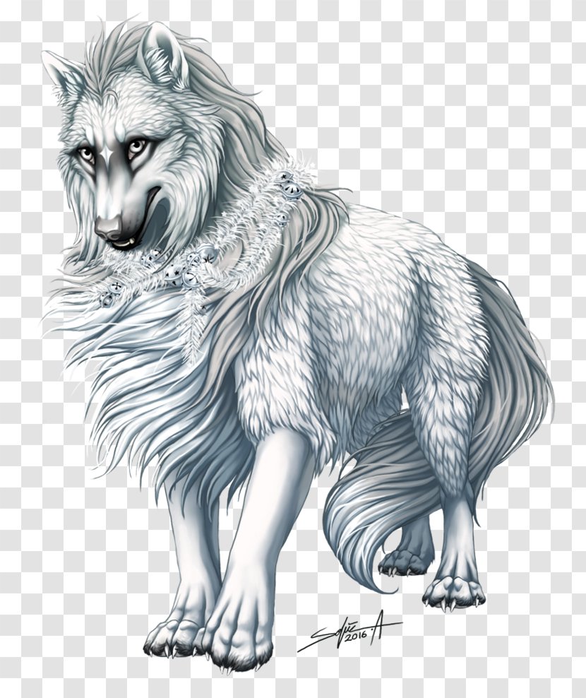 Dog White Paw Sketch - Wolf - Tinsel Transparent PNG