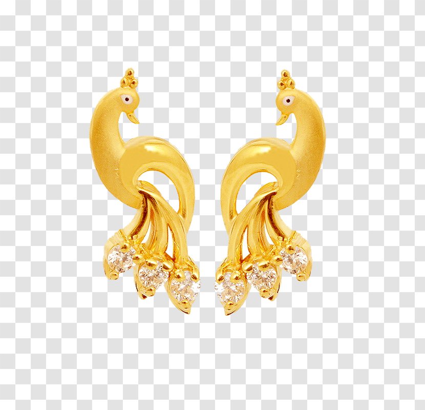 Earring Gemstone Jewellery G. R. Thanga Maligai Charms & Pendants - Gold Peacock Transparent PNG