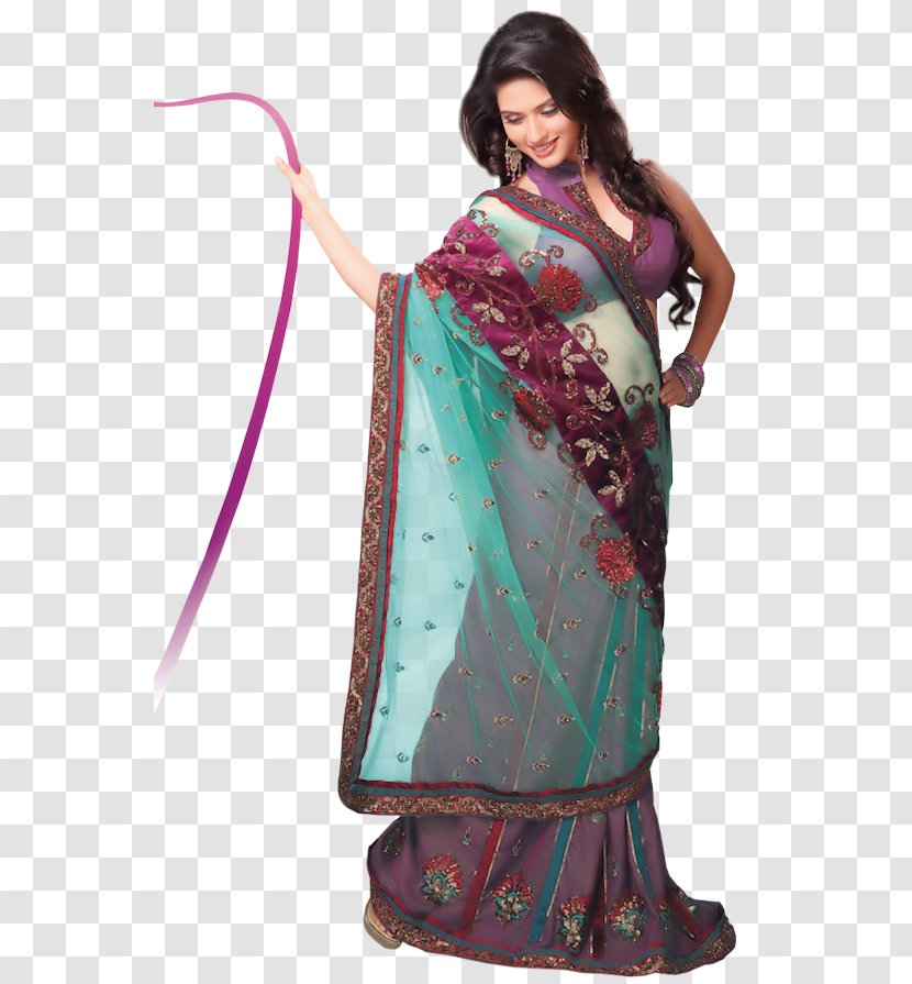 Sari Lehenga-style Saree Designer Fashion In India - Flower - Model Transparent PNG
