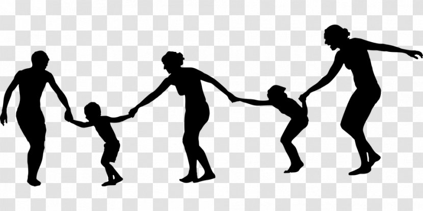 Clip Art Vector Graphics Holding Hands Silhouette - Volleyball Player - Black Parents Family Transparent PNG