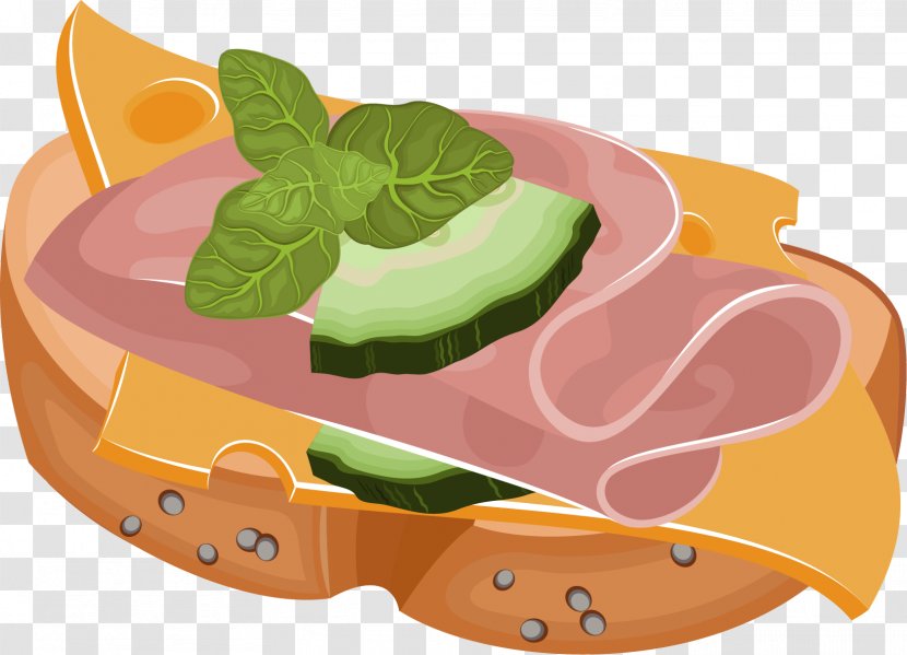 Breakfast Hamburger Pxe3o De Queijo Smxf6rgxe5stxe5rta Cheese Sandwich - Bread - Vector Painted Transparent PNG