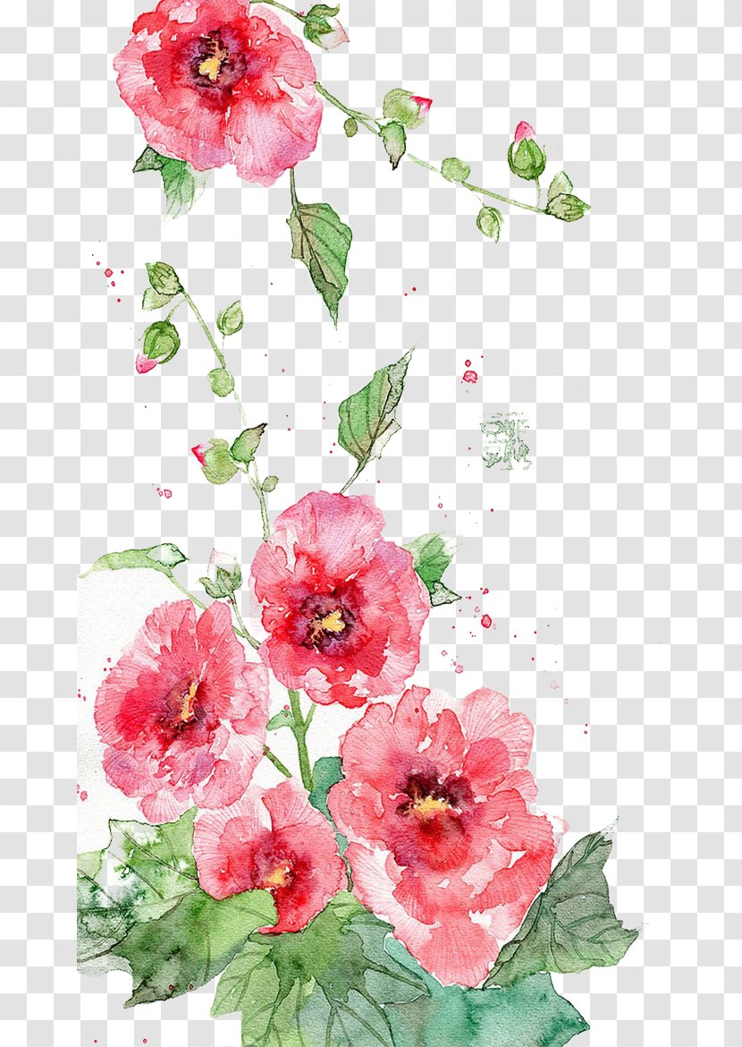 Ink Wash Painting Watercolor Illustration - Flower Transparent PNG