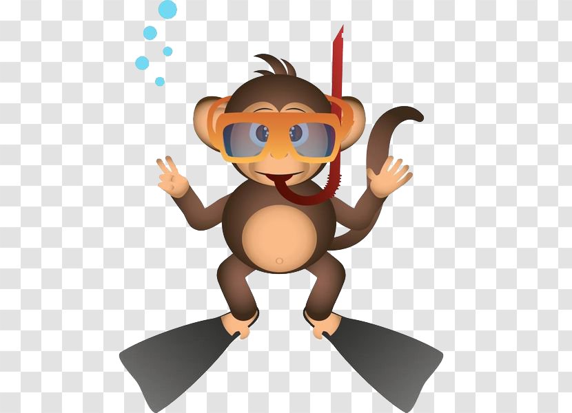 Monkey Royalty-free Stock Photography Clip Art - Finger - The With Oxygen In Water Transparent PNG