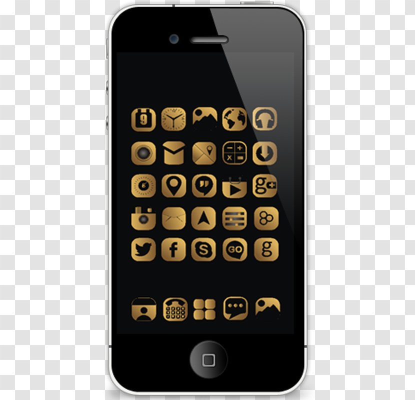 Feature Phone Mobile Phones Android - Personalization - Gold Theme Transparent PNG