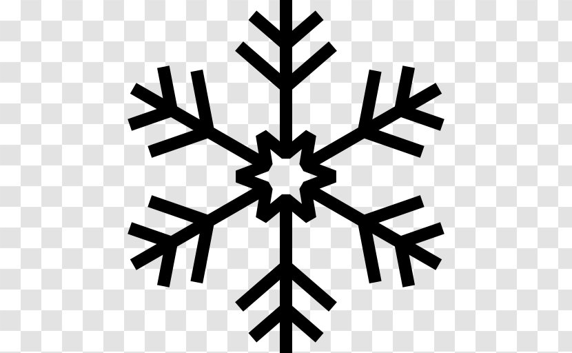 Snowflake - Royaltyfree - Black And White Transparent PNG
