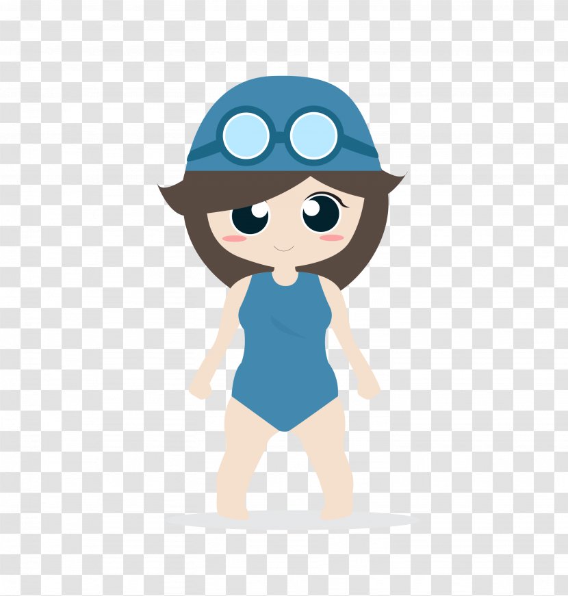 Swimming - Silhouette - Cartoon Cute Swimmer Transparent PNG