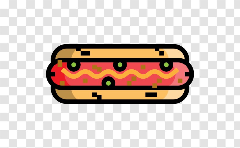 Hot Dog Sausage Fast Food Icon - Yellow - Buns Transparent PNG