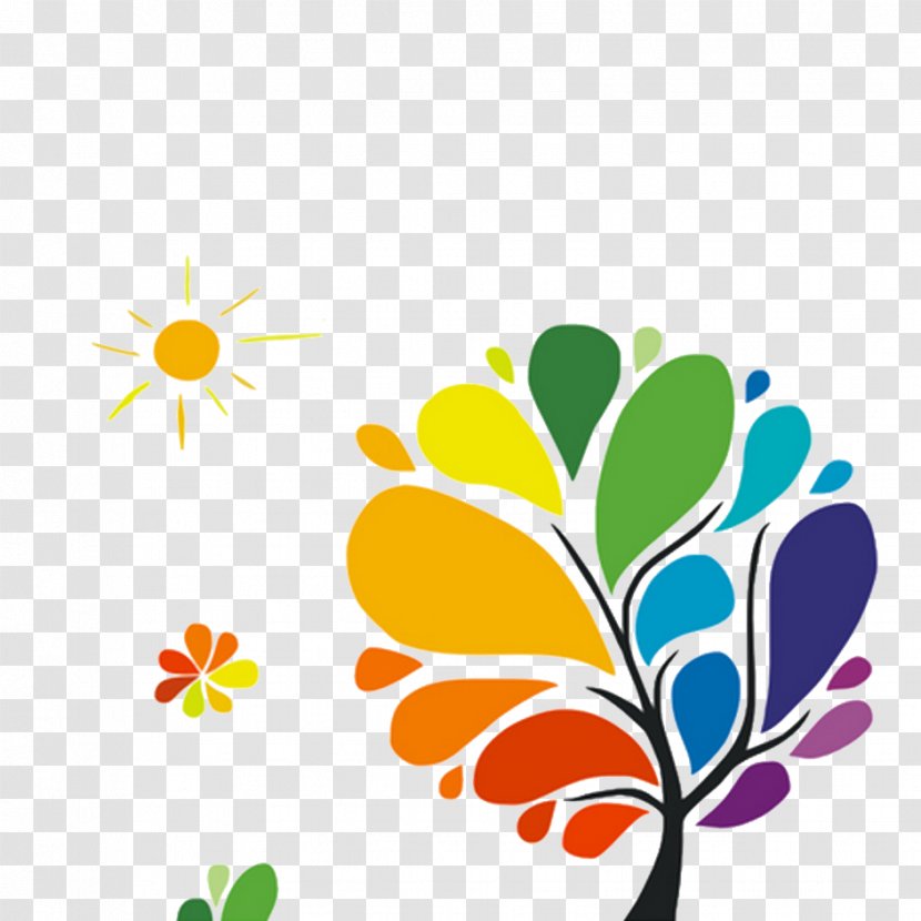 Tree Royalty-free Clip Art - Flowering Plant - Hand Painted Color Transparent PNG