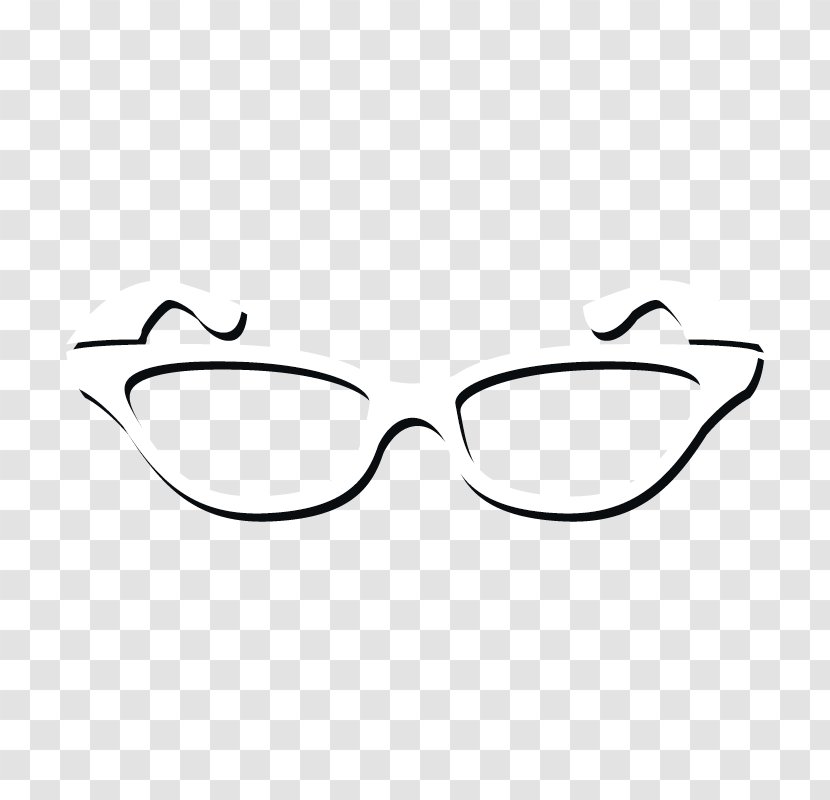 Sunglasses Goggles Clip Art - Black And White - Glasses Transparent PNG