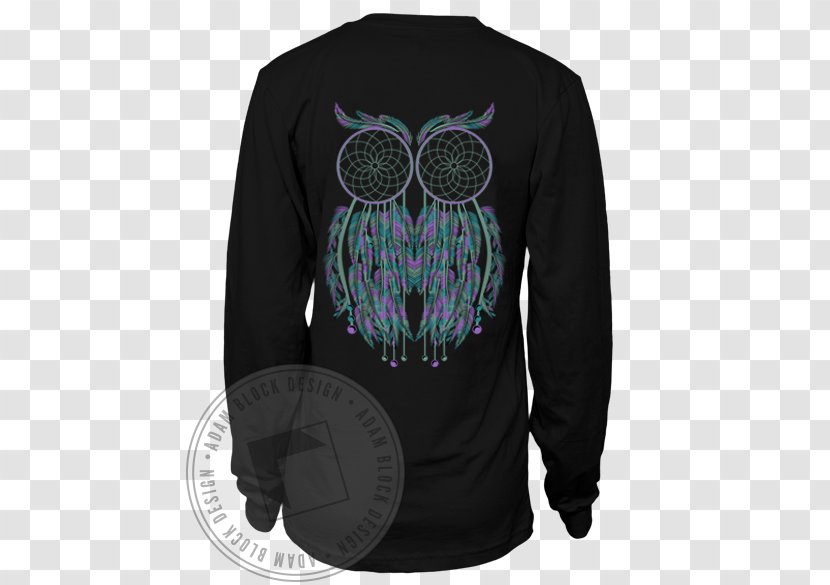 Owl Printed T-shirt Sleeve - Back Transparent PNG