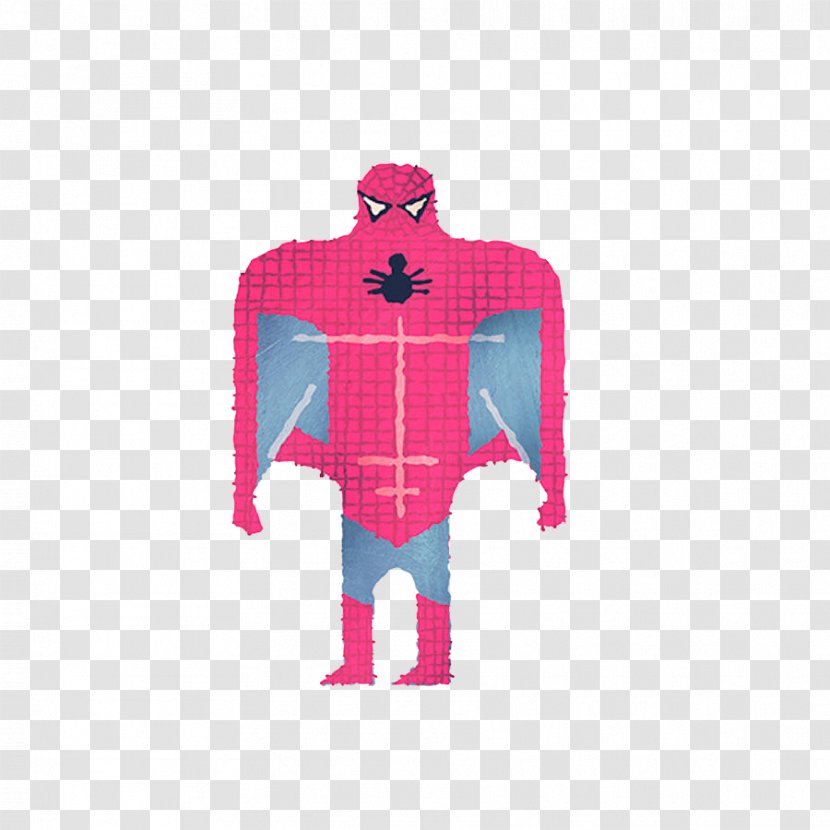 Spider-Man Captain America Visual Arts Superhero Illustration - Textile - Pink Hand-painted Spider-man Transparent PNG