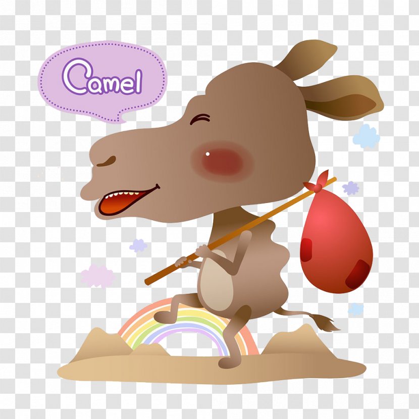 Cartoon Illustration - Carnivoran - Camel Picks The Burden Transparent PNG