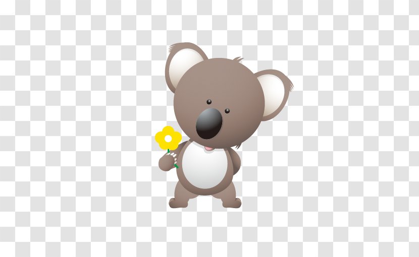 Koala Bear T-shirt Cuteness Clip Art - Flower - Holding Flowers Transparent PNG