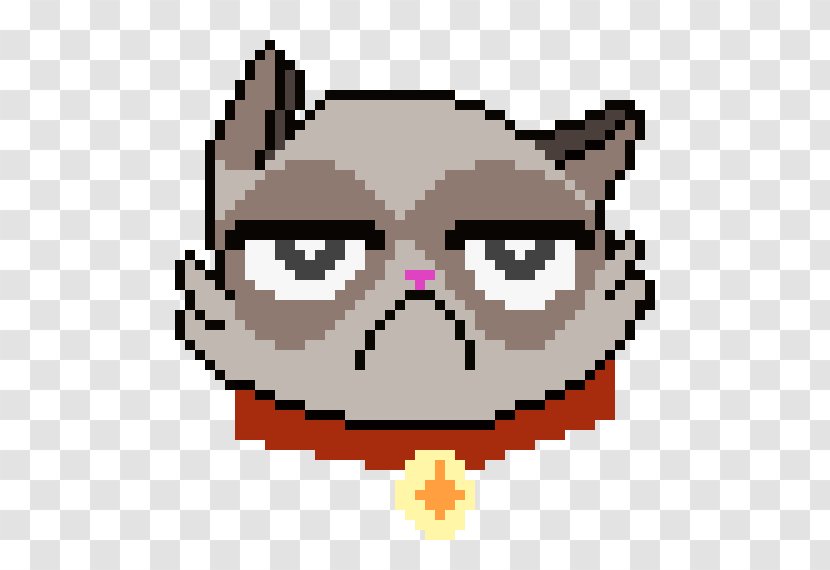 Grumpy Cat Pixel Art Bead Pattern - Craft Transparent PNG