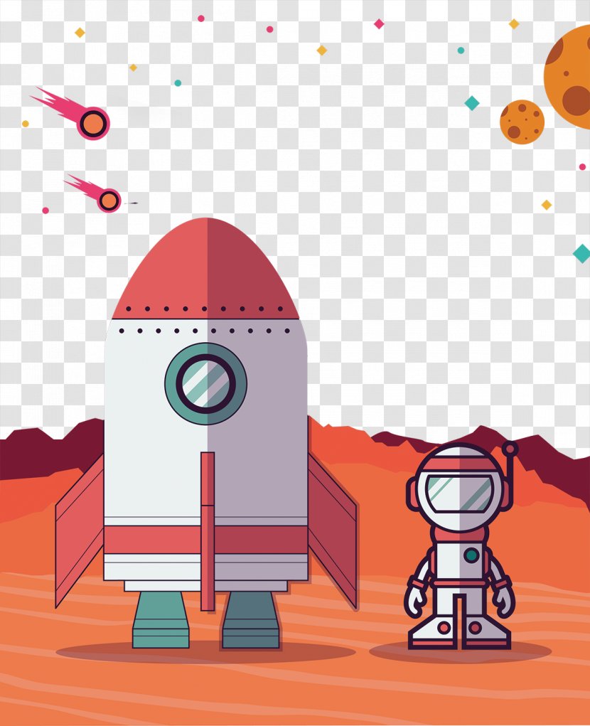 Astronaut Rocket Cartoon - And Transparent PNG