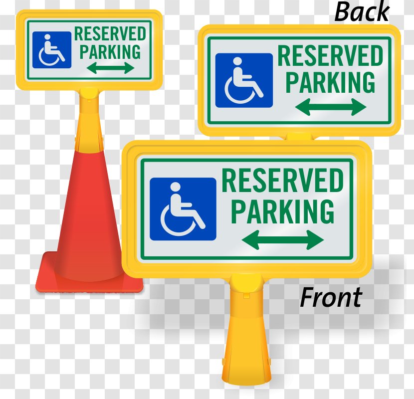 Traffic Sign Parking Brand - Cone - Disabled Transparent PNG