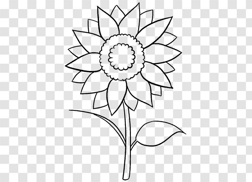 Drawing Common Sunflower Sketch - Plant Stem - Draw Transparent PNG