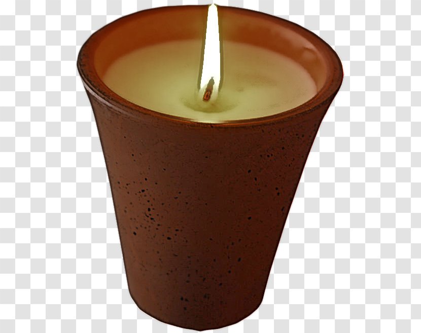 Lighting Candle Brown Cylinder Holder - Wax Transparent PNG