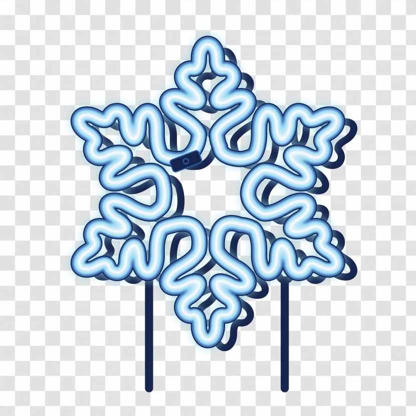 Font Leaf Line - Flower - Blue Snowflake Postcards Transparent PNG