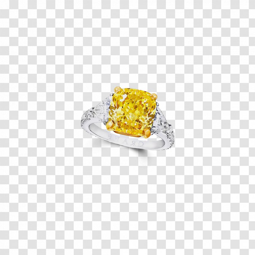 Yellow Background - Diamond - Metal Silver Transparent PNG