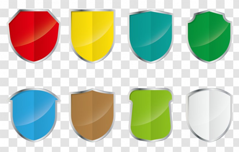 Green Red Yellow - Shield - Color Vector Transparent PNG