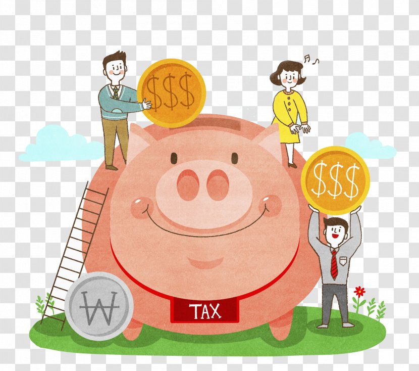 Domestic Pig Piggy Bank Illustration Transparent PNG