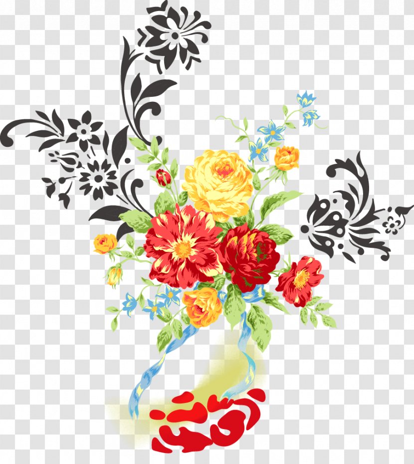Fashion Illustration - Flower Bouquet - Floral Shading Transparent PNG