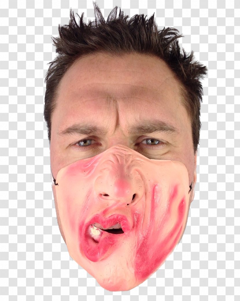 Slapping Cheek Face Head Teacher Mask - Neck Transparent PNG