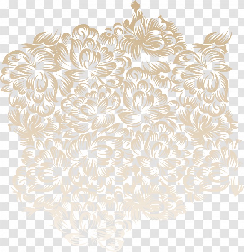 Flower Euclidean Vector - White - Brown Pattern Transparent PNG