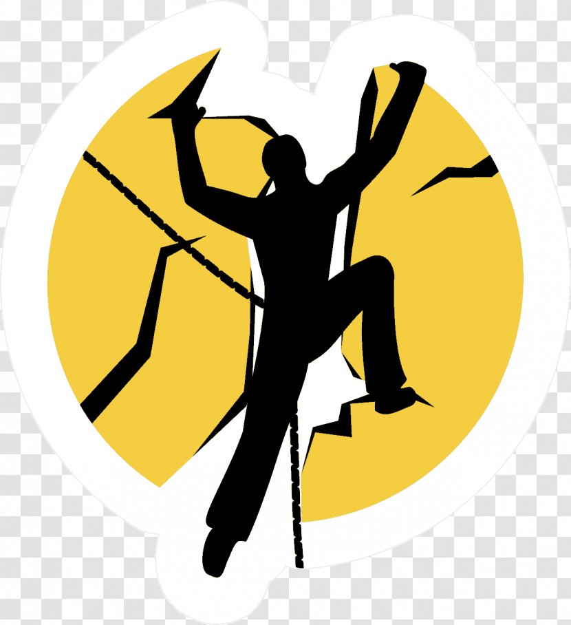 Silhouette Yellow Clip Art - White - Climbing Transparent PNG