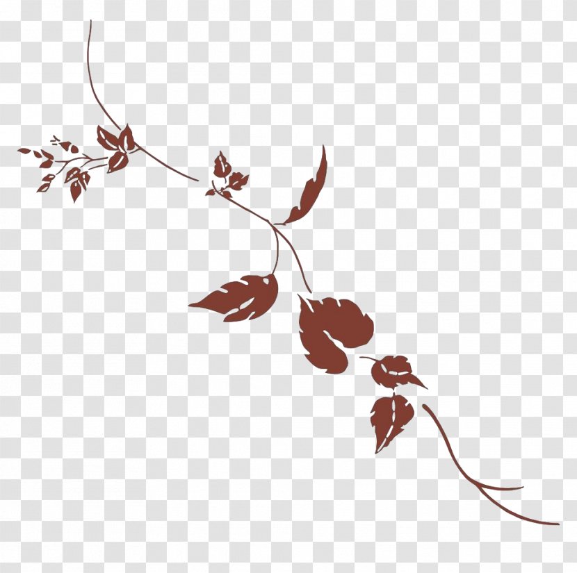 Leaf Vine Illustration - Twig - Falling Leaves Transparent PNG