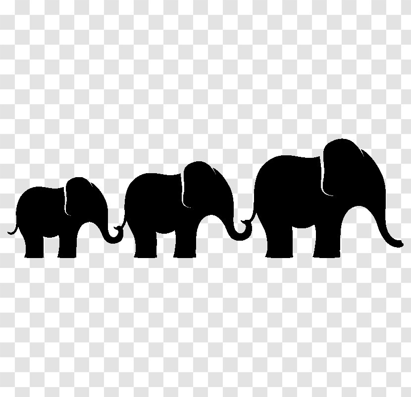 Indian Elephant African Black & White - M Clip Art Transparent PNG