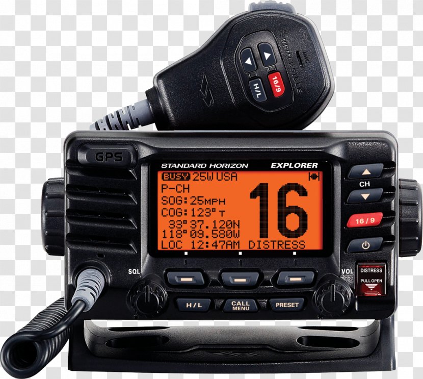 Marine VHF Radio Digital Selective Calling Very High Frequency Yaesu Standard Horizon Explorer GX1600 - Vhf - Mma Transparent PNG
