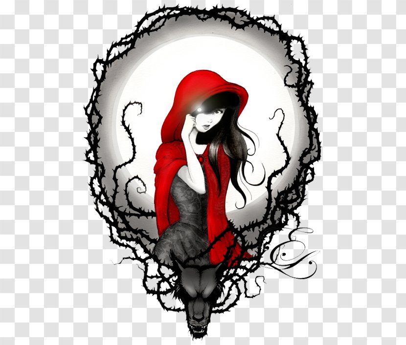 Little Red Riding Hood Big Bad Wolf Tattoo Fairy Tale Pernicious - Heart Transparent PNG